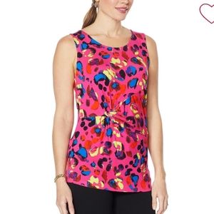 An IMAN Global Chic Knot-Front Printed Tank